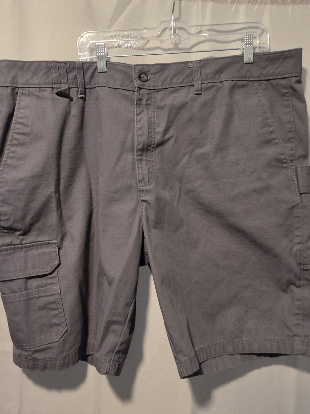 Brahma Men's Gray Cargo Workwear Shorts Canvas Cotton Blend Cargo Pockets